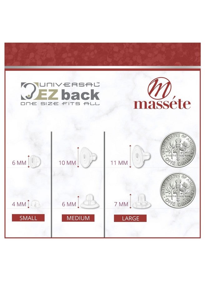 يونيفرسال إي زي باك حلق Ezback العالمي من السيليكون الشفاف الناعم والفضة الاسترلينية الصغيرة 2 أزواج - Image 4