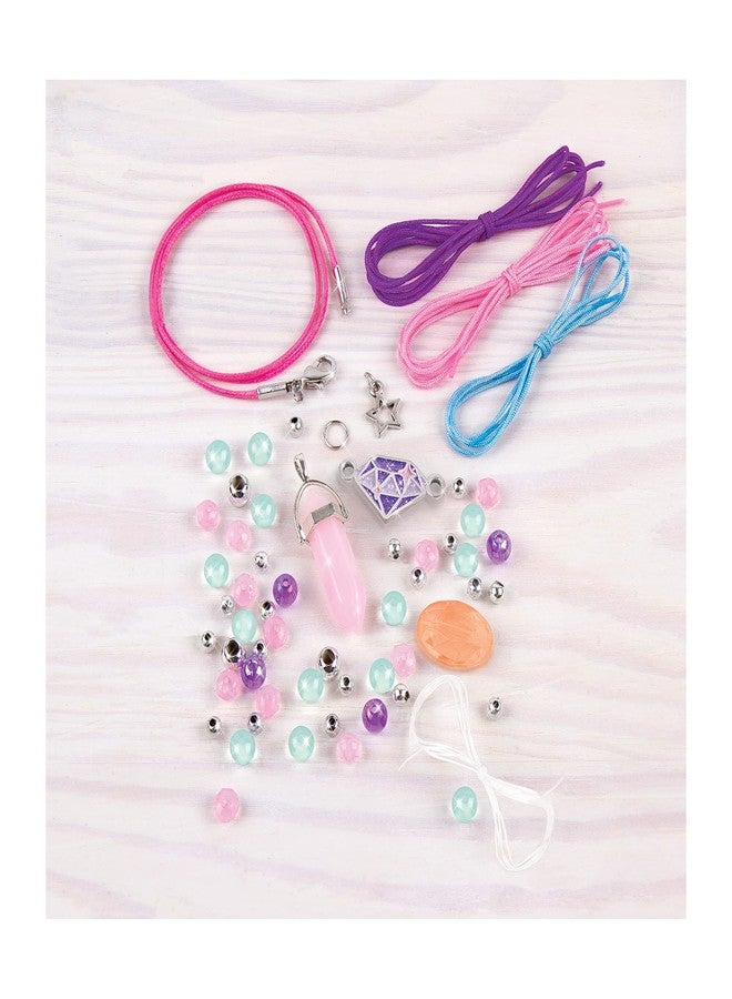Make It Real Positive Gems Jewelry|Create Charm Bracelets, Pendants, Bacelet|49 Assorted Beads, Includes Play Tray|DIY Playful Charm & Jewelry Kit|Tweens & Girls Arts & Crafts Ages 8+|Made in India - Image 2