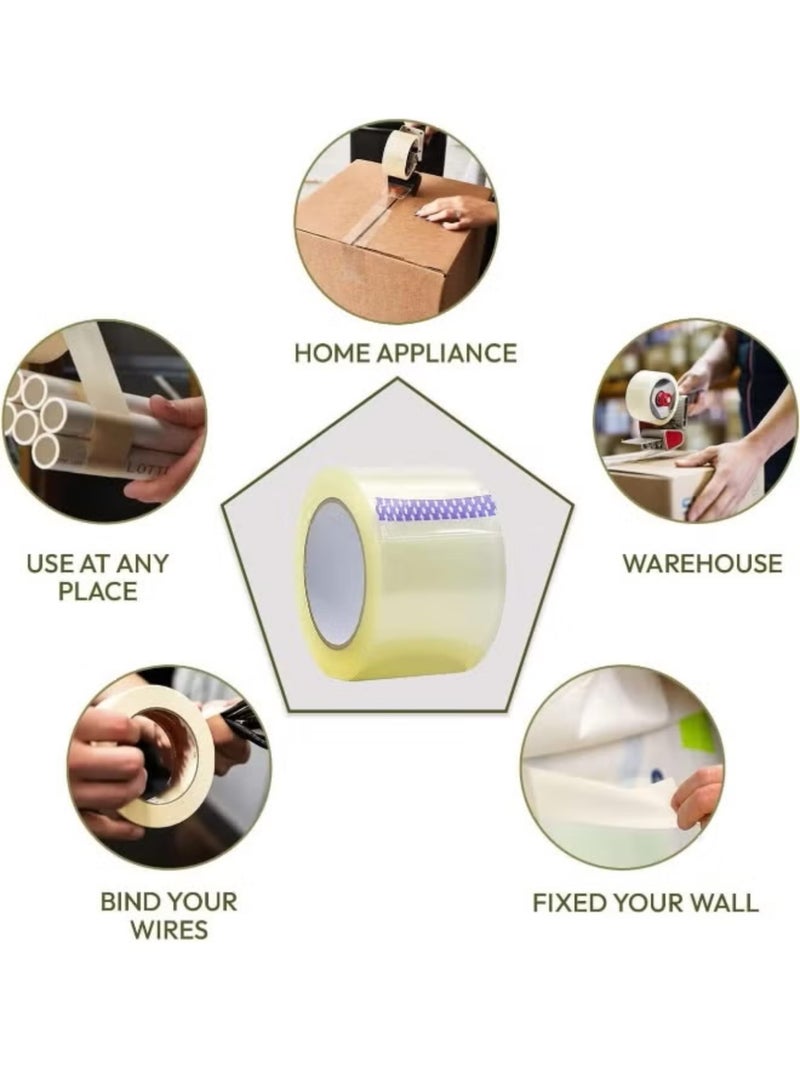 Biella™ Clear Packing Tape 2inch x 50yard - Transparent Packaging Tape Roll for Home, Office, Carton Sealing & Storage - Image 4