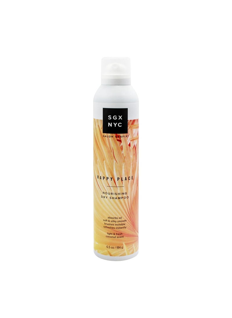 SGX NYC SGX NYC Happy Place Nourishing Dry Shampoo  Styling Vegan Dry Shampoo with ProVitamin B5 and Biotin  Refreshing Coconut Scent  65 oz 