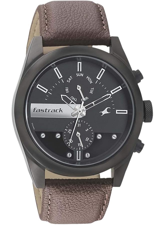 فاستراك ساعة أنالوج بمينا أسود للرجال رقم 3165Nl01 - Image 1