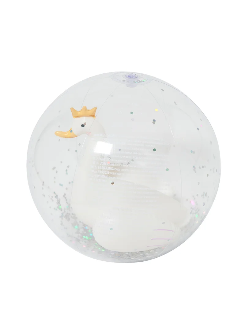 SUNNY LIFE 3D Inflatable Beach Ball Princess Swan Multi