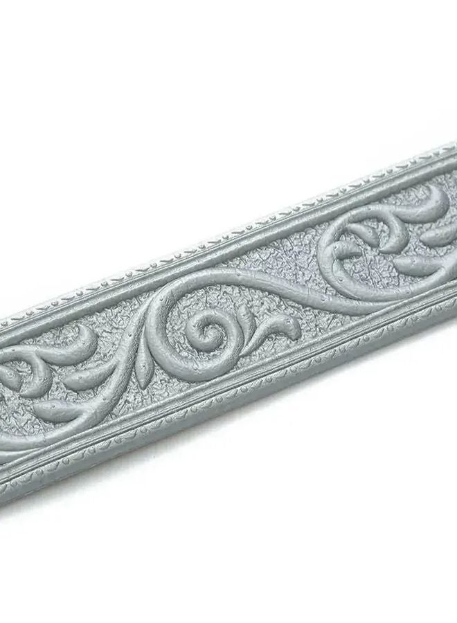Gray 3D Floral Peel and Stick Baseboard Waterproof Self Adhesive Wallpaper Trim - Image 1