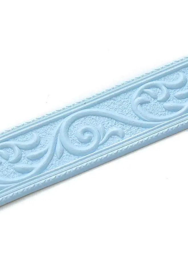 Gray 3D Floral Peel and Stick Baseboard Waterproof Self Adhesive Wallpaper Trim - Image 2
