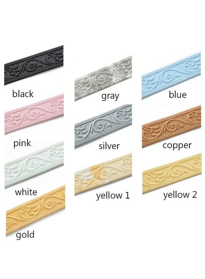 Gray 3D Floral Peel and Stick Baseboard Waterproof Self Adhesive Wallpaper Trim - Image 3