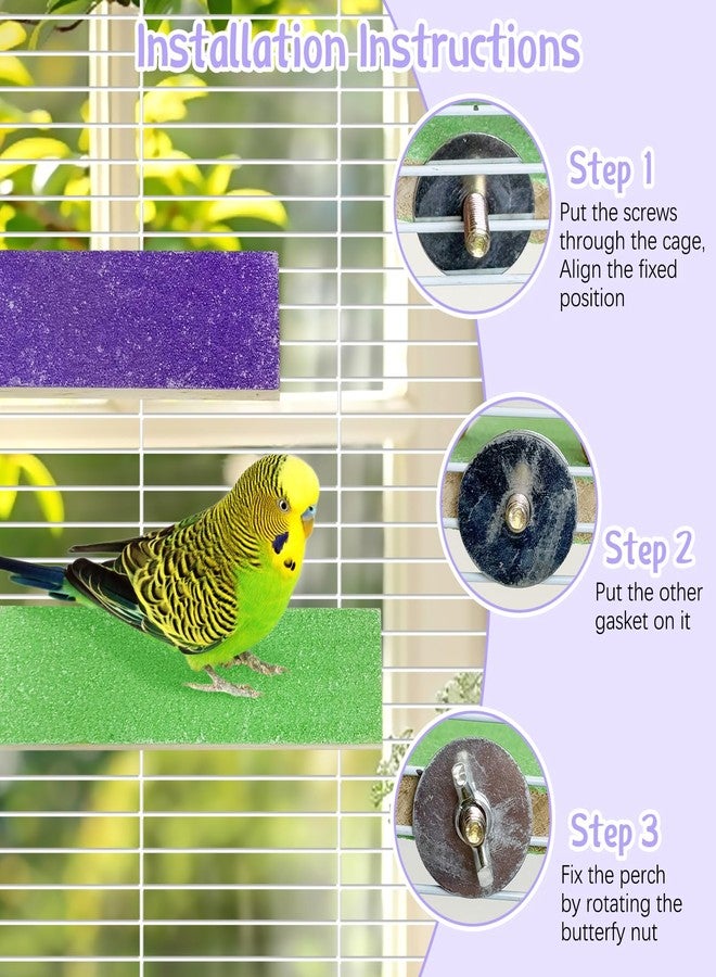Hamiledyi Hamiledy Colorful Bird Perches Wooden Paw Grinding Board Parakeets Stand Platform Bird Chewing Toys Cage Accessories for Budgies Cockatiels Conure Lovebirds Parrots Hamsters(8 Pcs) - Image 4