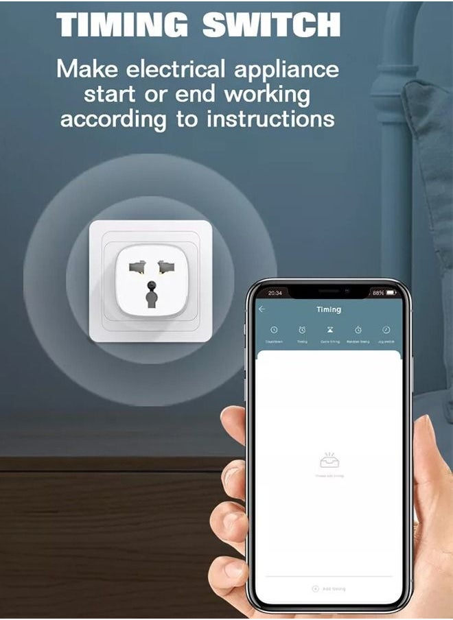 LDNIO - SCW1050 Wifi Smart Remote Control Wall Mini charger With Switch Button 2500 W 2.4 GHz WiFi Timer Plug - Image 1