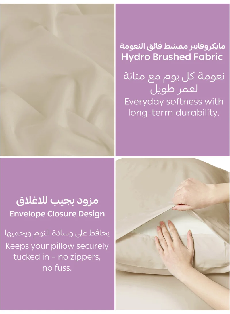 Donetella SUPER KING (200x200cm) Bedding Fitted Sheet - Fits 200x200 Cm For Super King Bed - 3 Pcs (1 Fitted Sheet and 2 Pillowcases) - 35 Cm Deep Pocket - Solid Bed Sheet  | Best Price UAE
