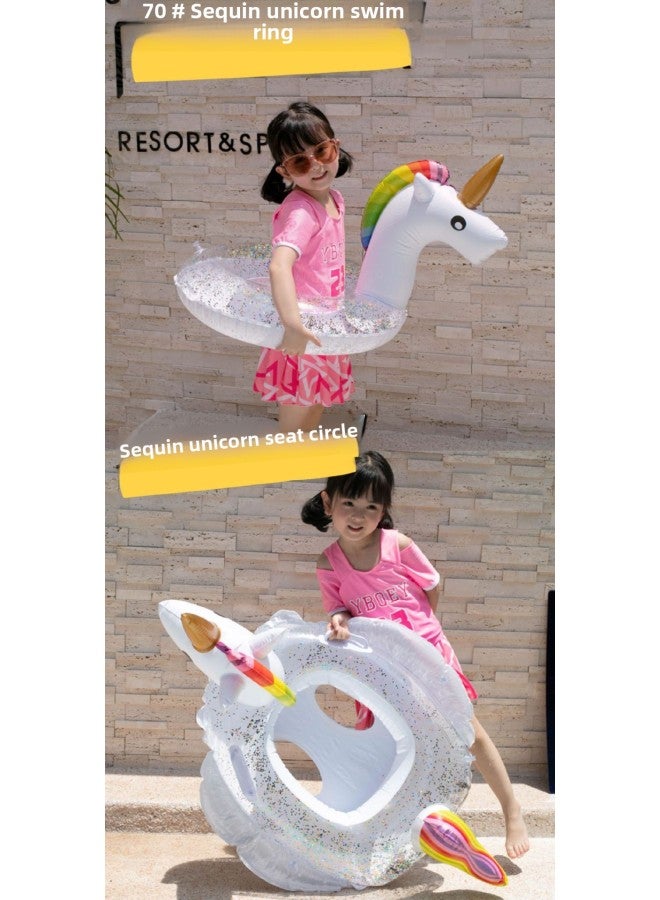 general Pasha Ins Rainbow Nini Children's Sitting Ring Swimming Ring Baby Cartoon Thickened Inflatable Floating Ring-Outer Diameter After Inflation:Swim Ring For Children (3-10 Years)-Inside Diameter After - Image 1