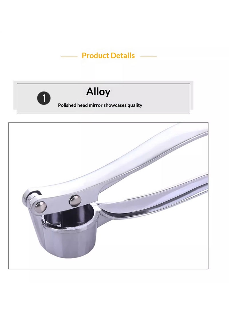 Multi-functional Manual Garlic Press Crusher with Peeler, Stainless Steel & Zinc Alloy - Image 5