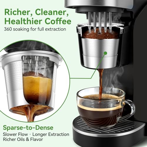 CAPMESSO Reusable K Cups for Keurig: 2026 Updated All Stainless Steel Coffee Pods with 5 Holes for Keurig K Supreme, K Slim, K Duo Gen 2 Multistream Coffee Maker with Scoop, Zero Plastic (4 Pack) - Image 4