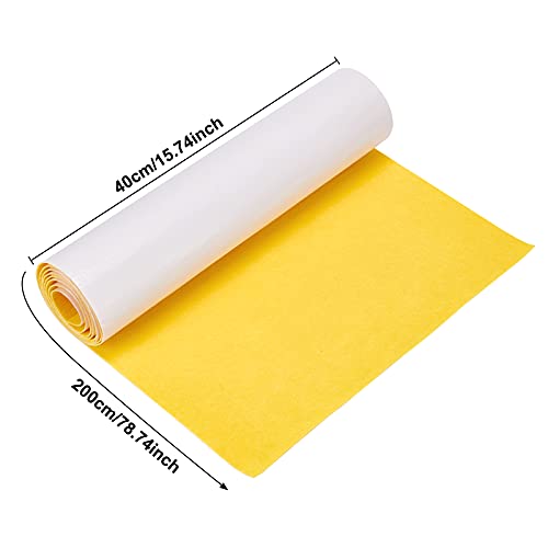 BENECREAT 157x787 SelfAdhesive Felt Fabric Yellow Shelf Liner for Festival Decor Cup Mat Making and Jewelry Box Decoration 1mm Thick - Image 3