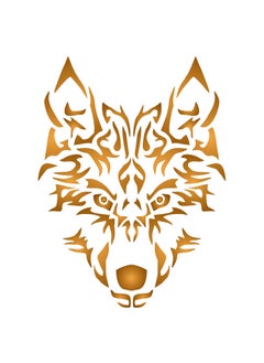 Usnyabni Wolf Stencil - 4.5 x 6 inch (S) - Reusable Animal Artic Wolf Head Wall Stencil Template - Use on Paper Projects Scrapbook Journal Walls Floors Fabric Furniture Glass Wood etc.  - Image 1
