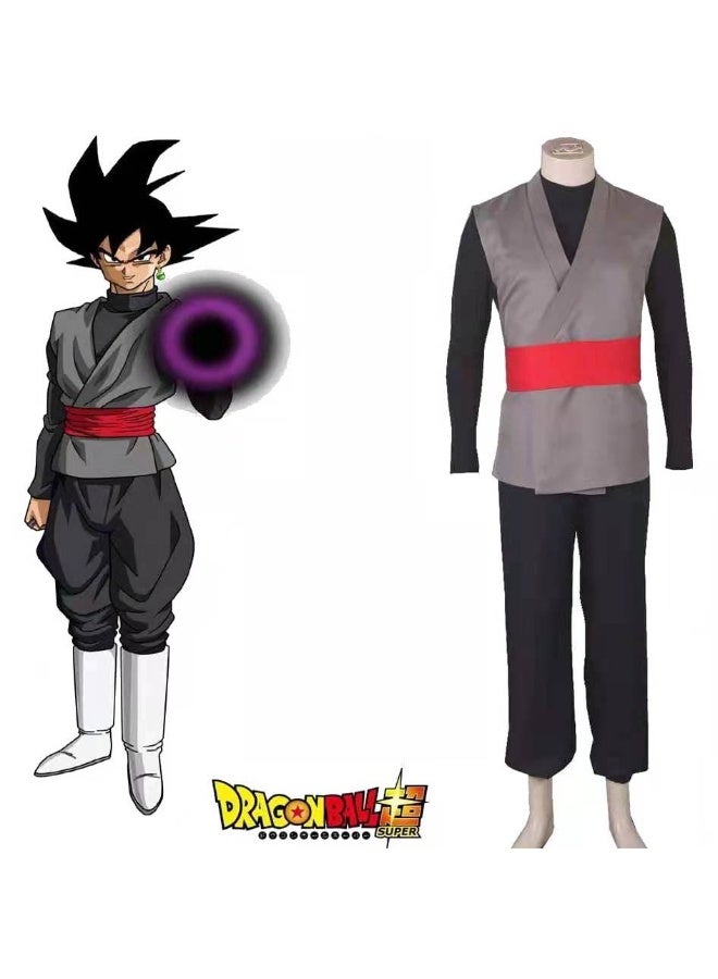 NIBEMINENT The anime Dragon Ball Super Zamasu cosplay costume for Halloween performance, Black Goku shirt set - Image 1