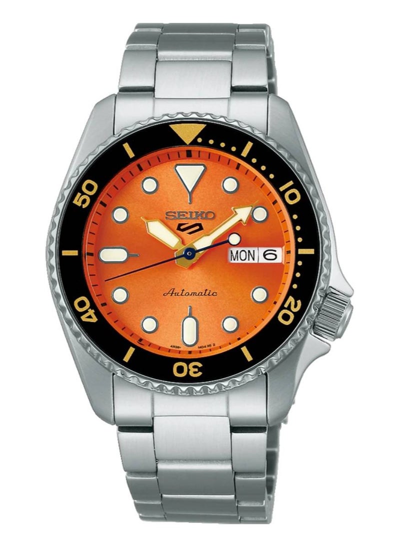 Seiko - 5 Sports Automatic Orange Dial Stainless Steel Men's Watch SRPK35K1 - Image 1