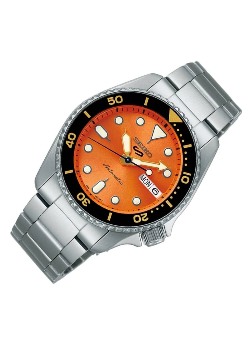 Seiko - 5 Sports Automatic Orange Dial Stainless Steel Men's Watch SRPK35K1 - Image 1