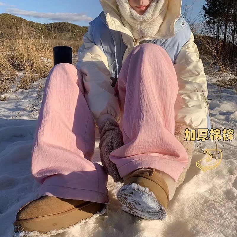 Cotton Pants Men'S And Women'S Winter Warm Loose Wide Leg Draped Youth Casual Long Pants Daily - Image 3