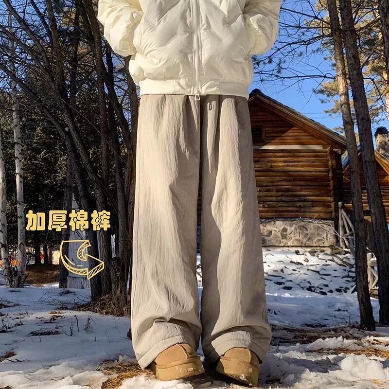 Cotton Pants Men'S And Women'S Winter Warm Loose Wide Leg Draped Youth Casual Long Pants Daily - Image 2