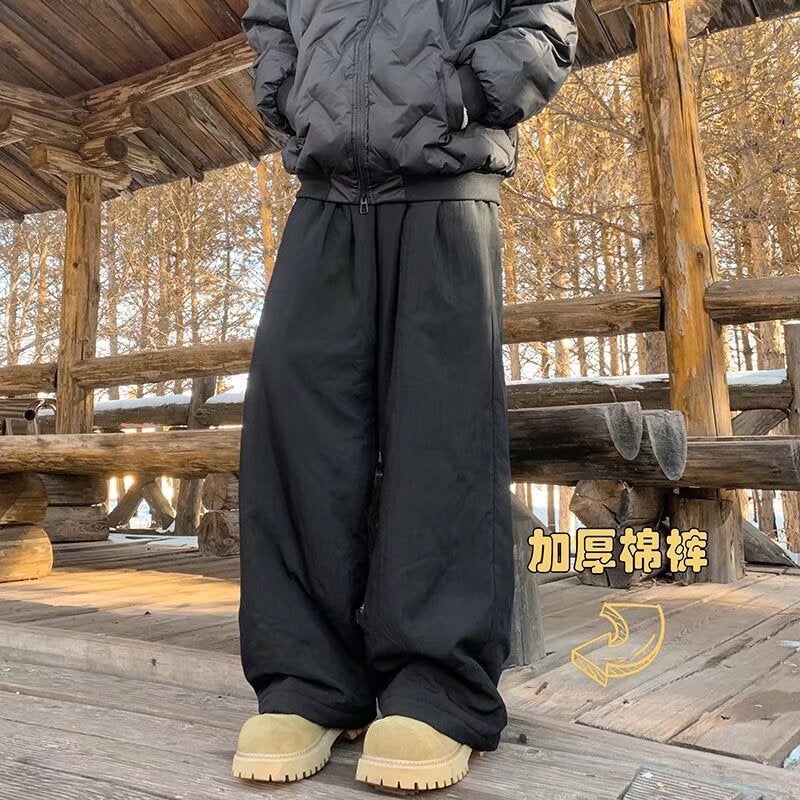 Cotton Pants Men'S And Women'S Winter Warm Loose Wide Leg Draped Youth Casual Long Pants Daily - Image 5