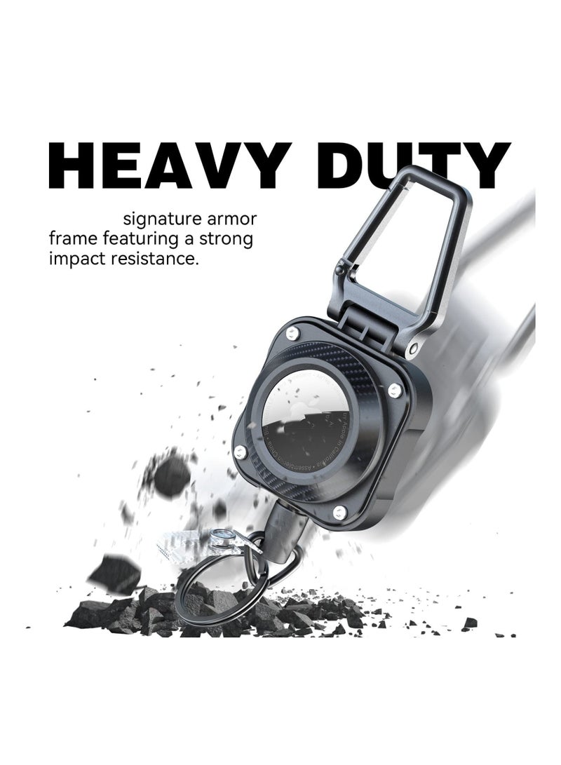 Retractable Keychain with Airtag Holder, 31.5” Wire Rope, 10,000+ Rebounds, 8oz, Easy Installation, Protective Case for Badges, Keys, Luggage, Compatible with Apple AirTag (1 Pack) - Image 5