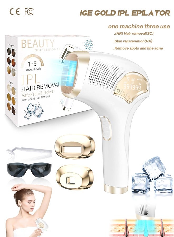 White 3-In-1 Home Laser Hair Removal IPL Hair removal/Skin Rejuvenation/Remove Spots and Fine Acne - Image 1
