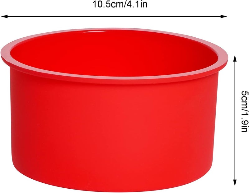 mifengda 12pcs Silicone Cake Mold Baking Round Cake Molds 4 Inch Non-Stick Baking Pan Kitchen Silicone Cake Molds for Baking(Red, 4inch) - Image 2