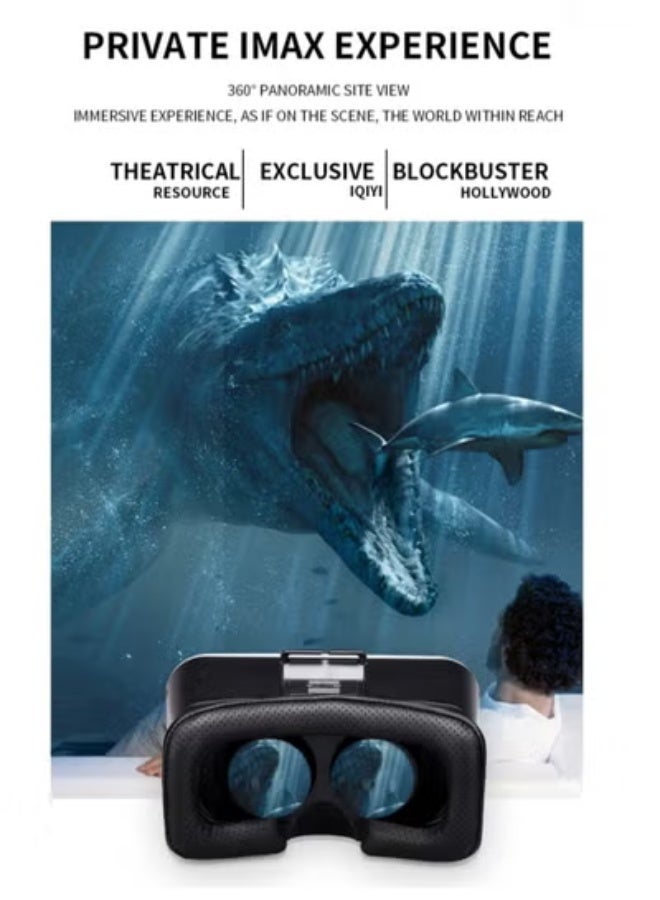 في أر بارك سماعات واقع افتراضي VRPARK J60 لاسلكية مع سماعات بلوتوث، تجربة أفلام وألعاب ثلاثية الأبعاد عالية الدقة للهواتف الذكية 4.7-6.7 بوصة - Image 5