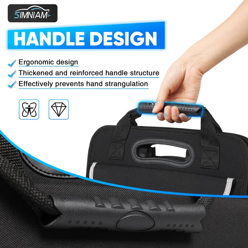 Simniam Large Car Trunk Organizer - with 5 Compartments Trunk Organizers and Storage SUV, Reinforced Handle, Securing Straps, Trunk Organizer Available for Car, SUV, Truck, Minivan - Image 4