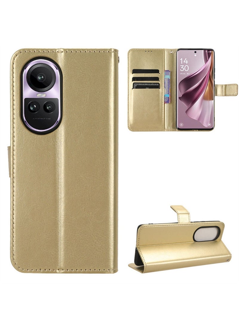OPPO Reno 10/10 Pro 5G Phone Case Cover With Full Body Camera Len Protector PU Leather Wallet Card Holder Shockproof Protective Back Cover With Release Hand Phone Holder Daily Video Kickstand  - Image 2