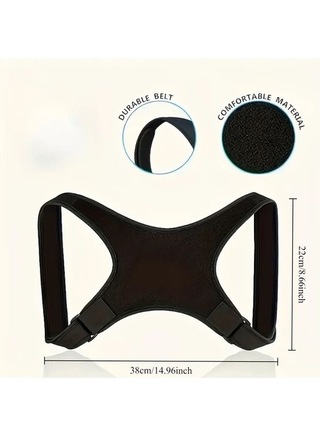 Black Posture Corrector Back Brace Adjustable Support For Back Pain Relief - Image 3