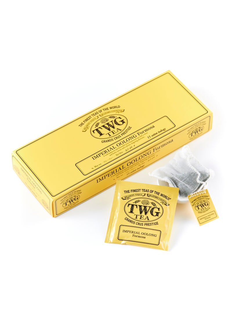 TWG Tea Imperial Oolong | Oolong Tea | Sweet & Fruity Savour | 15 Hand Sewn Cotton Teabags | Gift Set - Image 1