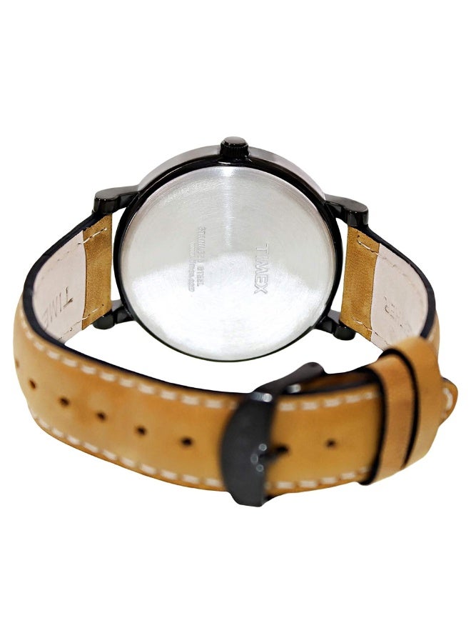 تيميكس ساعة TIMEX T2N677 الأساسية  ساعة رجالية بمينا أسود كلاسيكي مع سوار جلد بني - Image 2