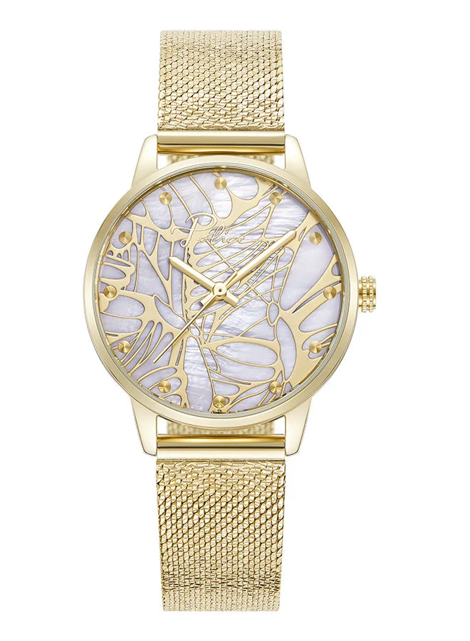 POLICE Womens Camii Stainless Steel Analog Wrist Watch PEWLG2229004 34mm Gold Plated