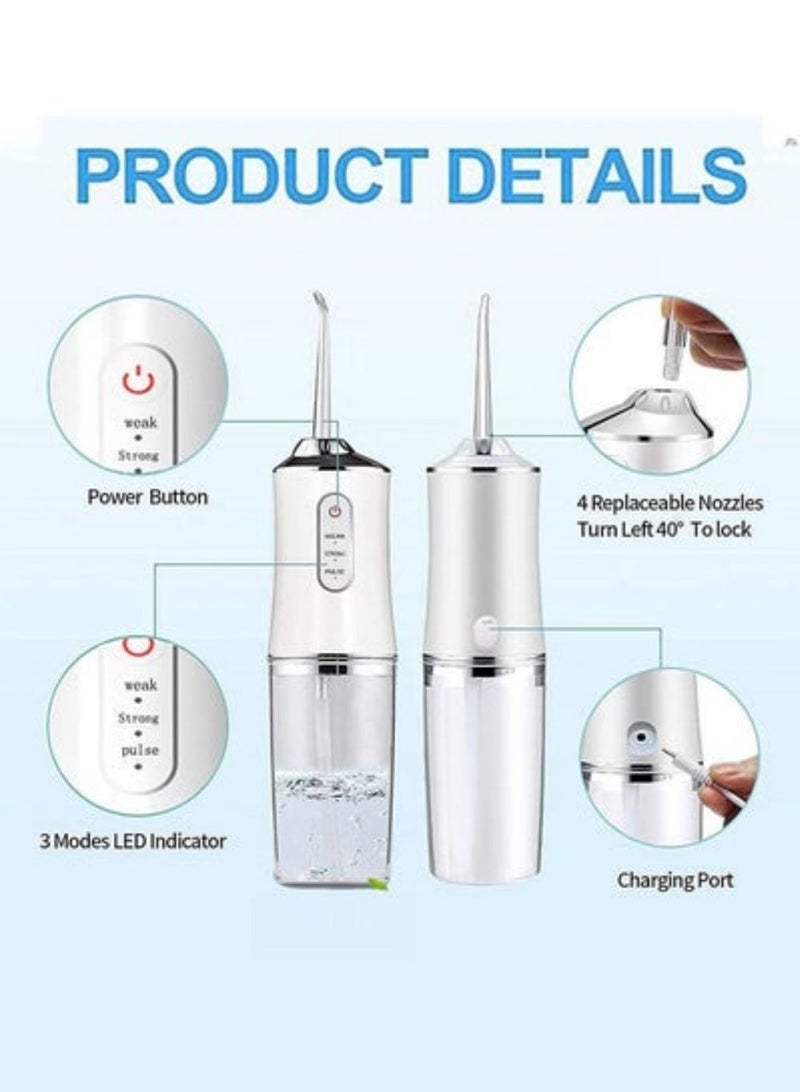 EELHOE Water Flossers For Teeth USB Rechargeable Water Teeth Cleaner Picks  With 4 Nozzles - Image 3