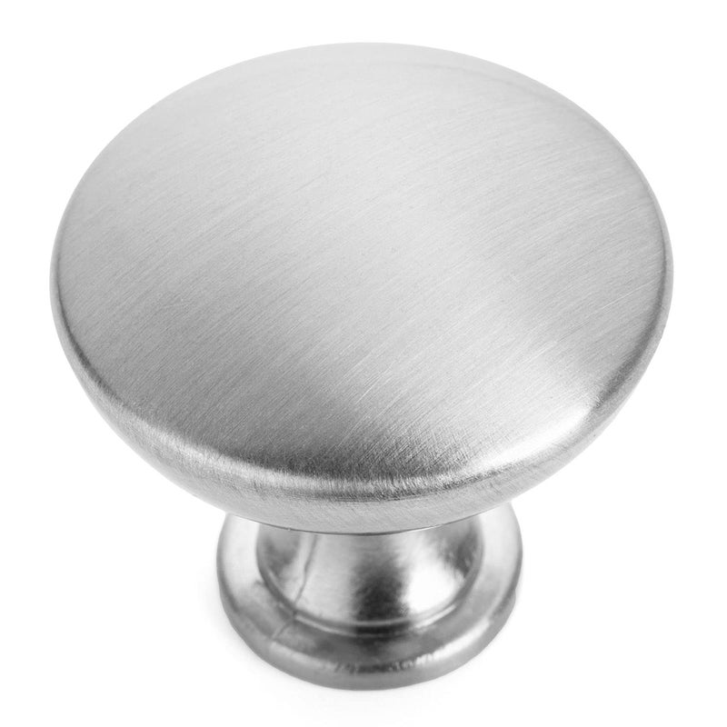 Cosmas 25 Pack 5305SN Satin Nickel Traditional Round Solid Cabinet Hardware Knob - 1-1/4" Diameter - Image 3