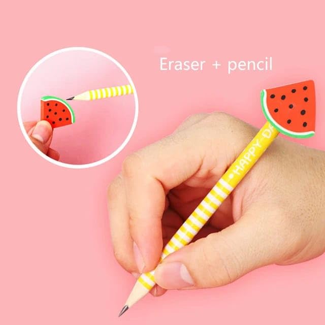 Tera13 TERA 13 Gifts Pencil Set (6 pcs) With Eraser for Kids - Black Cartoon Rubber Eraser for Girls & Boys Birthday Return Gift - Stationery Items - Image 4
