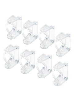 KASTWAVE Self Adhesive Rotating Ring Curtain Rod Brackets, No Drilling, Adjustable Curtain Rod Holders for Kitchen, Bathroom, Hotel, 8Pcs (Clear)  - Image 1