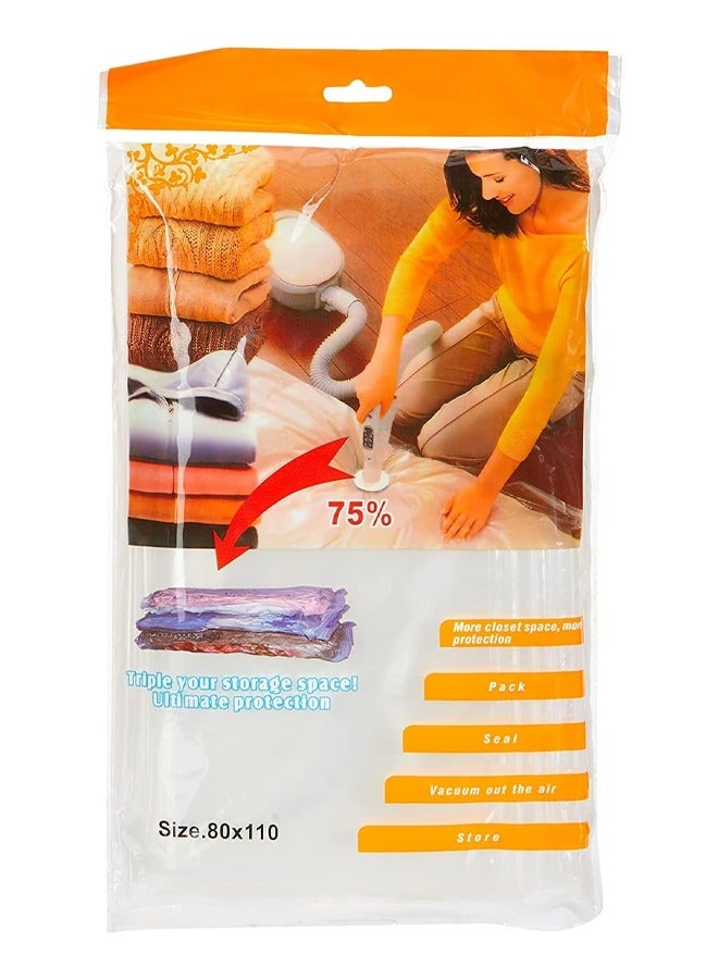 Vacuum Space Saver Reusable Sealer Storage Bag For Useing With a Suction Pump 80X110 cm 
