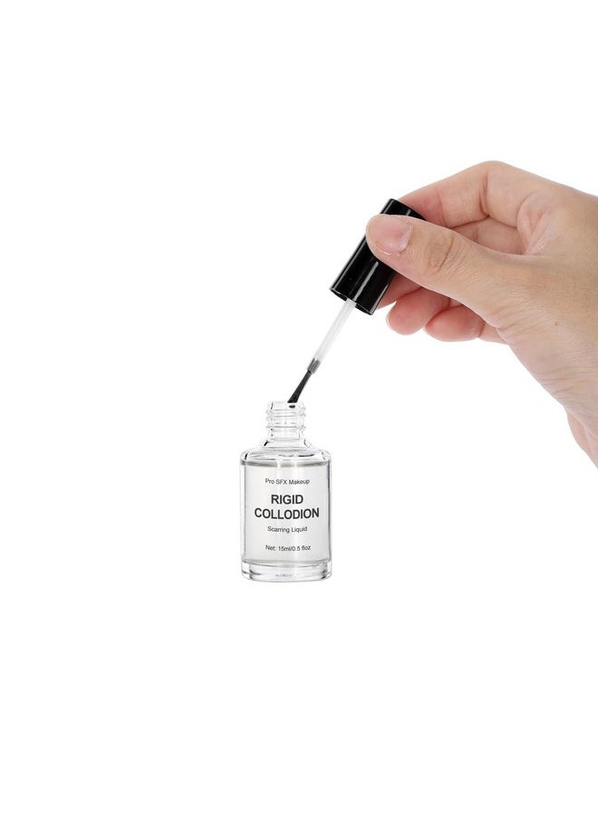 Wismee - Makeup Rigid Collodion With Brush And Remover Kit - 15Ml Rigid Collodion + 50Ml Scarring Liquid Remover, Scarring Liquid Makeup Sfx Scar Makeup For Halloween, Stage, Cosplay(0.5Oz + 1.7Oz) - Image 1