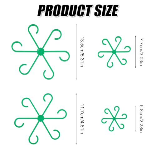 PEUTIER 4pcs Plant Stem Supports Plastic Houseplant Climbing Holders Stabilizer Reusable Small Climbers Flower Plant Stakes Trellis Stem Hook Growth Accessories for Indoor Monstera Green - Image 3
