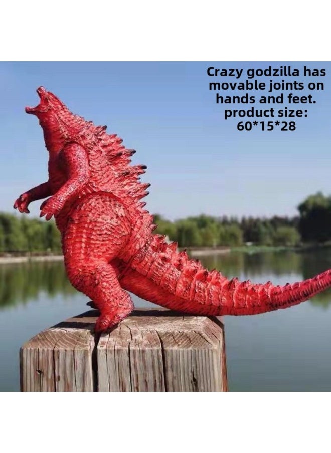Generic - Oversized Original Godzilla Soft Rubber Joint Movable Toy Ornaments Ultraman King Of Monsters Tasteless-Color:Extra Large Godzilla Flame Red - Image 1