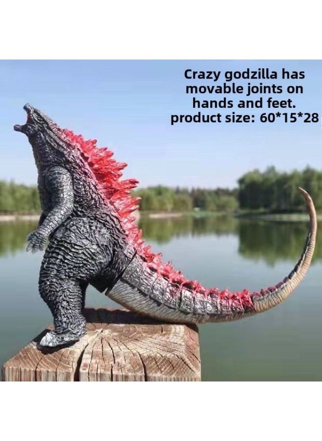 Generic - Oversized Original Godzilla Soft Rubber Joint Movable Toy Ornaments Ultraman King Of Monsters Tasteless-Color:Extra Large Godzilla Flame Red - Image 1