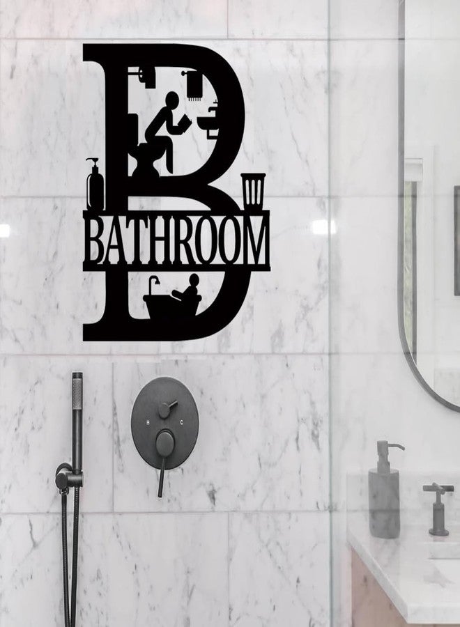 FANTAART Funny Bathroom Signs Letter B Metal Sign Modern Wall Decor Farmhouse Bathroom Wall Art Funny Bath Hanging Decor Gift for Women or Men - Image 5