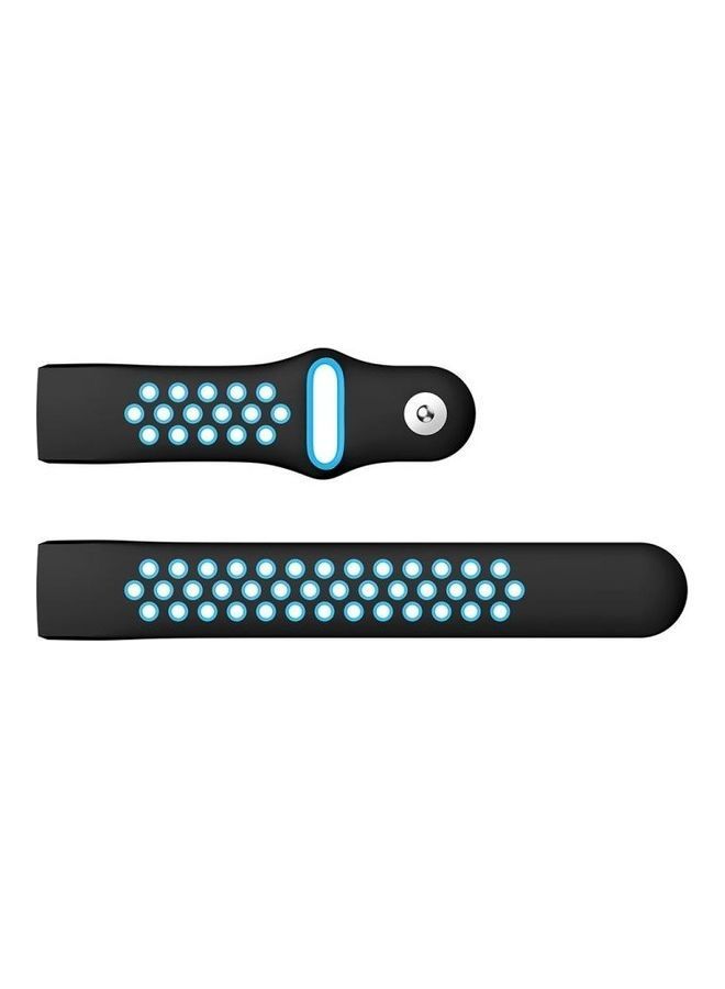 NIBEMINENT Round Hole Silicone Wrist Strap Watch Band for Fitbit Charge 3 Blue - Image 3
