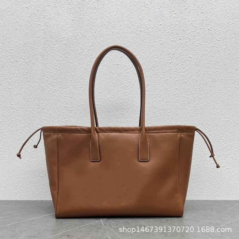 Drawstring Shopping Bag Leather Soft Street Fashion Item New Leather Women'S Bag Shoulder Armpit Bag A Generation Of Hair - Image 4