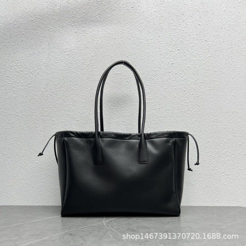 Drawstring Shopping Bag Leather Soft Street Fashion Item New Leather Women'S Bag Shoulder Armpit Bag A Generation Of Hair - Image 3
