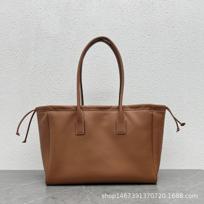 Drawstring Shopping Bag Leather Soft Street Fashion Item New Leather Women'S Bag Shoulder Armpit Bag A Generation Of Hair - Image 2