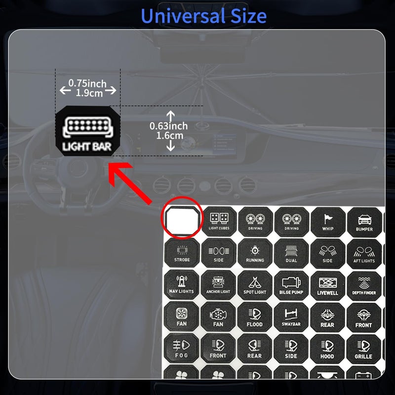 GZ5CG 140pcs Universal Switch Panel Stickers, Black, Vinyl, Rectangular, Waterproof, Bubble Theme - Image 3