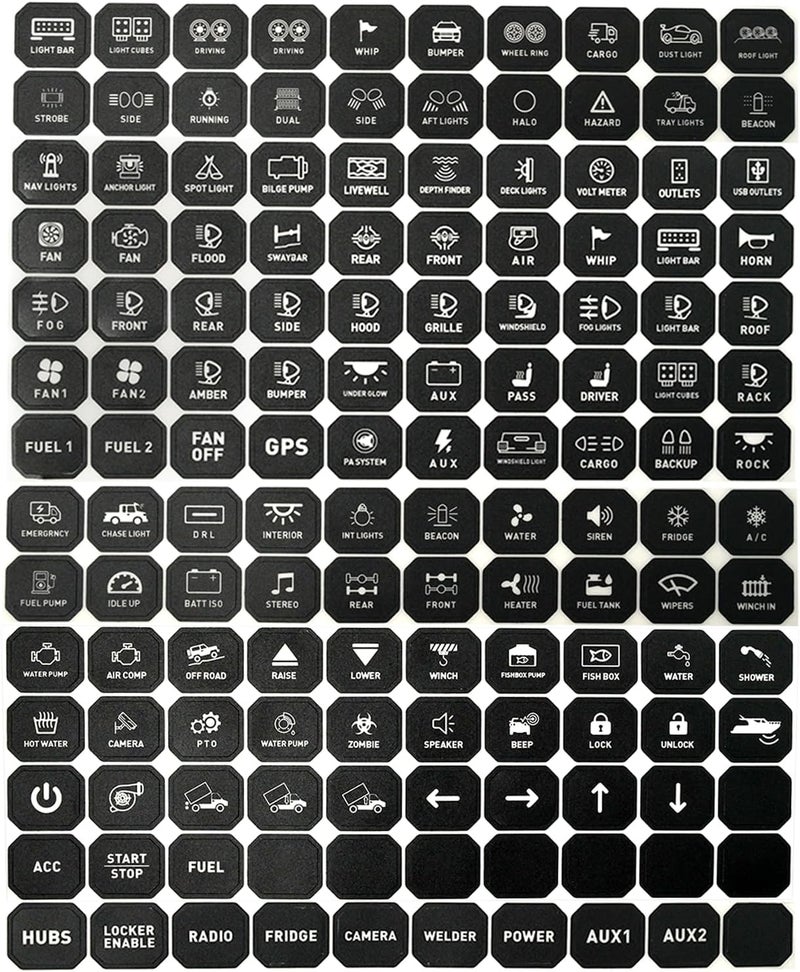 GZ5CG 140pcs Universal Switch Panel Stickers, Black, Vinyl, Rectangular, Waterproof, Bubble Theme - Image 1