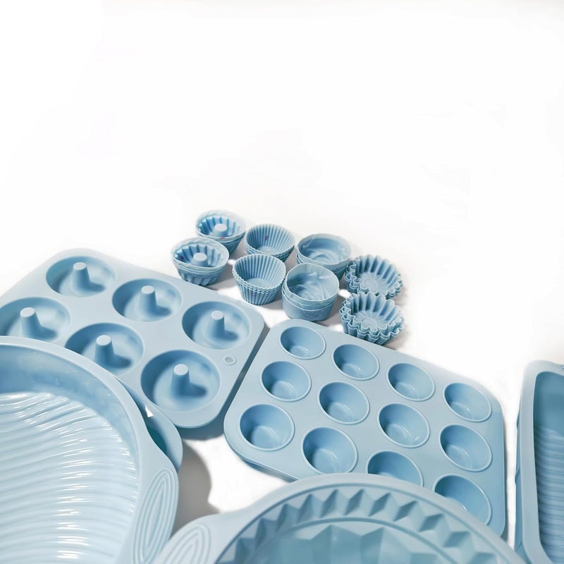 Ayedvan 30PCS Nonstick Silicone baking set,Silicone Cake Molds, Baking Sheet, Donut Pan for baking sets with 24 Pack Cupcake Mold Baking Cups - Image 5